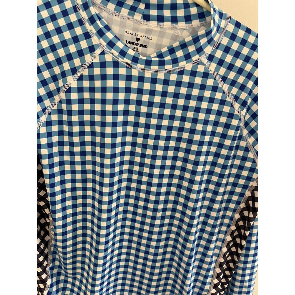 Draper James Lands End Womens XXL Water Shirt Rash Guard Gingham Pool Beach - Picture 4 of 9